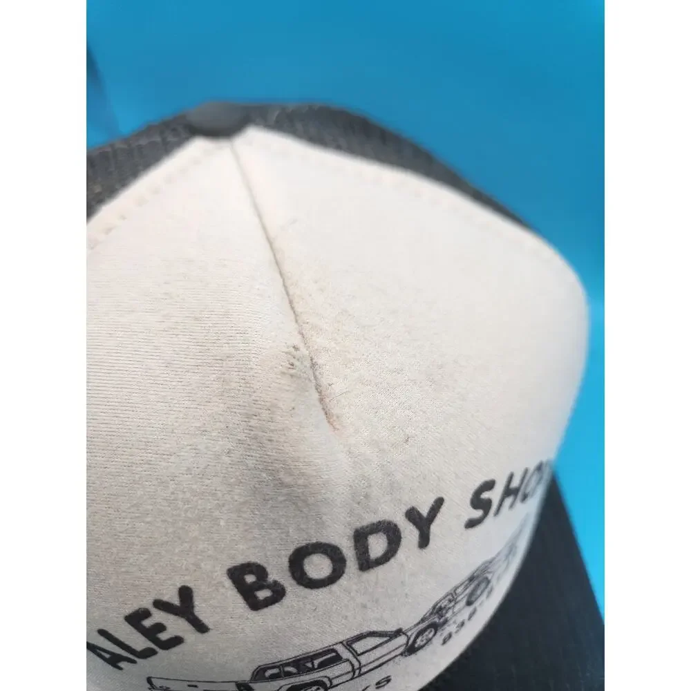 Vtg Aley Body Shop Snapback trucker hat cap wichita mesh